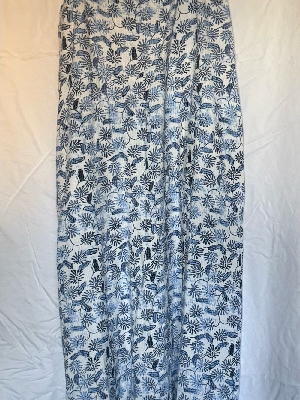 Blue Floral Print Maxi Dress  - Lightweight Women’s Dress